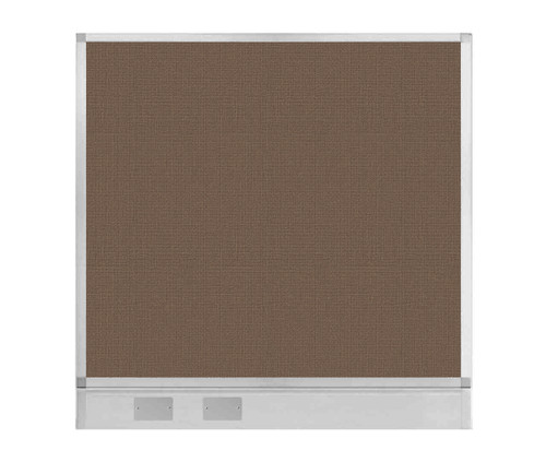 Configurable Acoustic Cubicle Partition Electric Hush Panel 4' x 4' Mocha Woven Fabric W/ Electric Channel