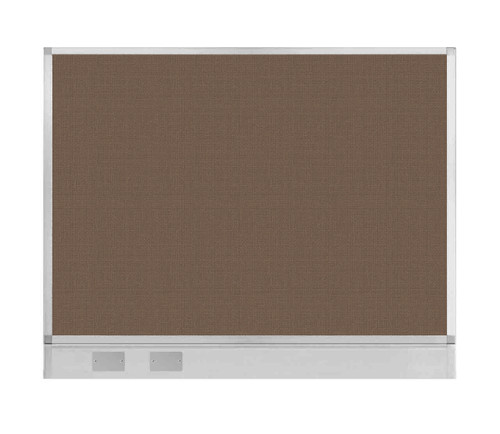 Configurable Acoustic Cubicle Partition Electric Hush Panel 5' x 4' Mocha Woven Fabric W/ Electric Channel