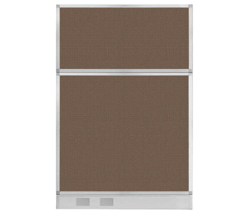 Configurable Acoustic Cubicle Partition Electric Hush Panel 4' x 6' Mocha Woven Fabric W/ Electric Channel