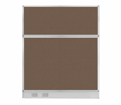 Configurable Acoustic Cubicle Partition Electric Hush Panel 5' x 6' Mocha Woven Fabric W/ Electric Channel