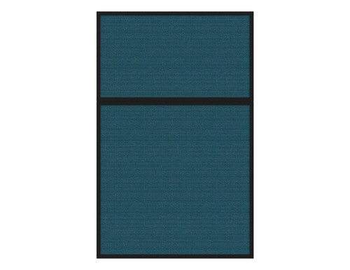 Portable and Acoustic Partition Hush Panel Configurable Cubicle Partition 4' x 6' Caribbean Woven Fabric Black Trim