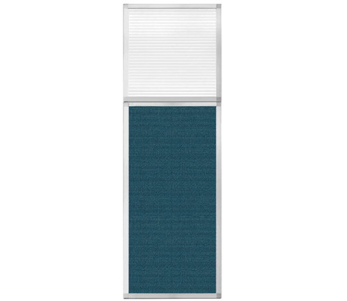 Portable and Acoustic Partition Hush Panel Configurable Cubicle Partition 2' x 6' W/ Window Caribbean Woven Fabric Clear Fluted Window