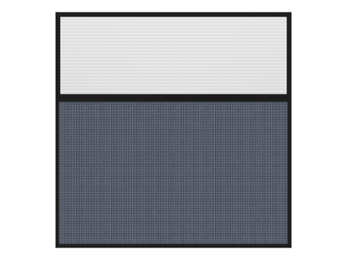 Portable and Acoustic Partition Hush Panel Configurable Cubicle Partition 6' x 6' W/ Window Ocean Woven Fabric Clear Fluted Window Black Trim