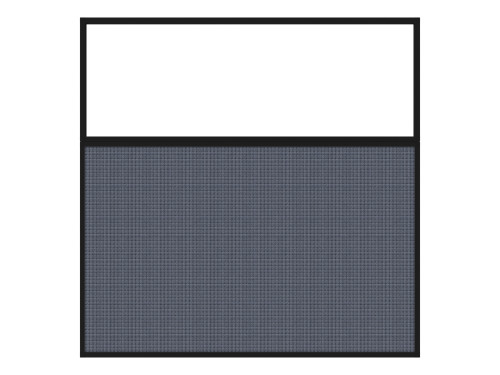 Portable and Acoustic Partition Hush Panel Configurable Cubicle Partition 6' x 6' W/ Window Ocean Woven Fabric Clear Window Black Trim