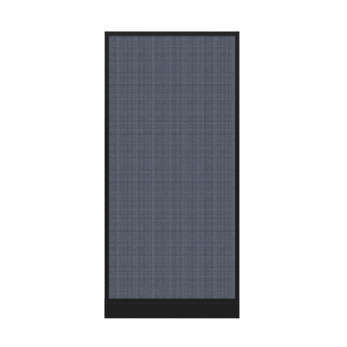 Configurable Acoustic Cubicle Partition Electric Hush Panel 3' x 6' Ocean Woven Fabric Black Trim