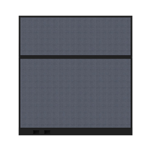 Configurable Acoustic Cubicle Partition Electric Hush Panel 6' x 6' Ocean Woven Fabric Black Trim