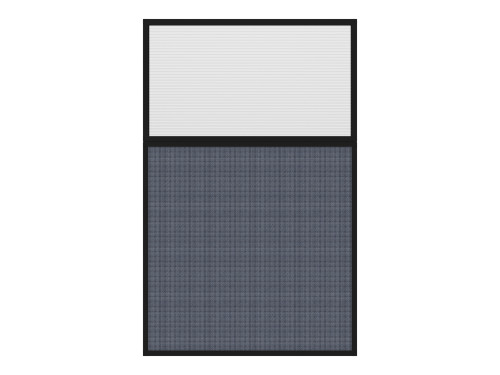 Portable and Acoustic Partition Hush Panel Configurable Cubicle Partition 4' x 6' W/ Window Ocean Woven Fabric Clear Fluted Window Black Trim