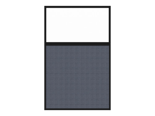 Portable and Acoustic Partition Hush Panel Configurable Cubicle Partition 4' x 6' W/ Window Ocean Woven Fabric Clear Window Black Trim