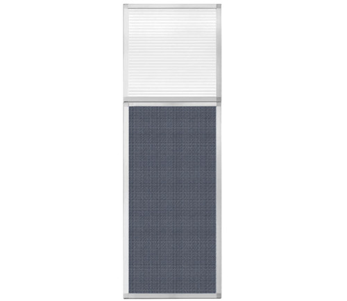 Portable and Acoustic Partition Hush Panel Configurable Cubicle Partition 2' x 6' W/ Window Ocean Woven Fabric Clear Fluted Window