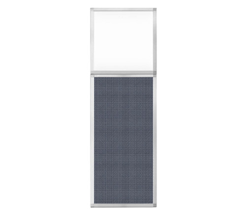 Portable and Acoustic Partition Hush Panel Configurable Cubicle Partition 2' x 6' W/ Window Ocean Woven Fabric Clear Window