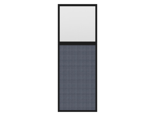 Portable and Acoustic Partition Hush Panel Configurable Cubicle Partition 2' x 6' W/ Window Ocean Woven Fabric Frosted Window Black Trim