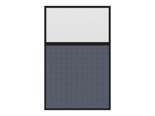 Portable and Acoustic Partition Hush Panel Configurable Cubicle Partition 3' x 6' W/ Window Ocean Woven Fabric Clear Fluted Window Black Trim