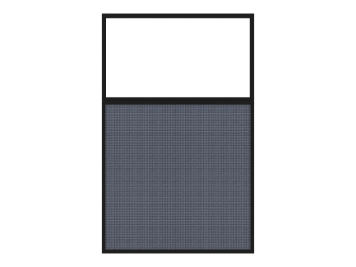 Portable and Acoustic Partition Hush Panel Configurable Cubicle Partition 3' x 6' W/ Window Ocean Woven Fabric Frosted Window Black Trim