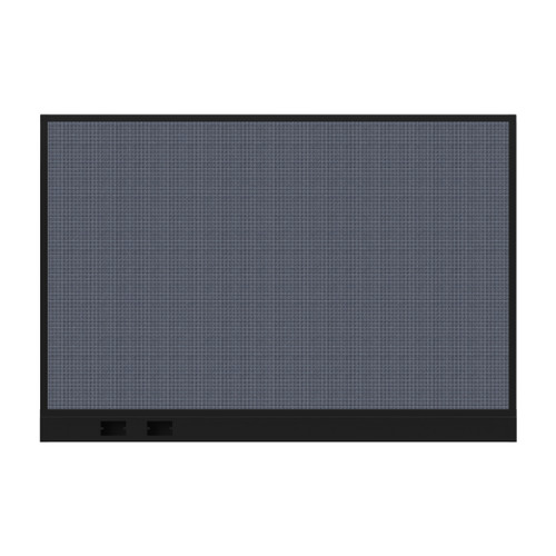 Configurable Acoustic Cubicle Partition Electric Hush Panel 6' x 4' Cloud Gray Woven Fabric Black Trim