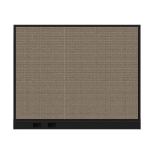 Configurable Acoustic Cubicle Partition Electric Hush Panel 5' x 4' Slate Woven Fabric Black Trim