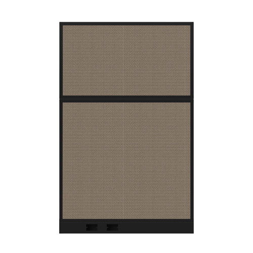 Configurable Acoustic Cubicle Partition Electric Hush Panel 4' x 6' Slate Woven Fabric Black Trim