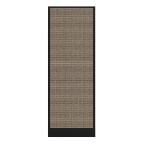 Configurable Acoustic Cubicle Partition Electric Hush Panel 2' x 6' Slate Woven Fabric Black Trim