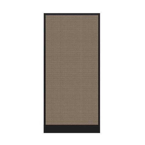Configurable Acoustic Cubicle Partition Electric Hush Panel 3' x 6' Slate Woven Fabric Black Trim