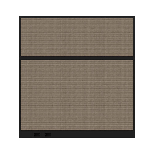 Configurable Acoustic Cubicle Partition Electric Hush Panel 6' x 6' Slate Woven Fabric Black Trim