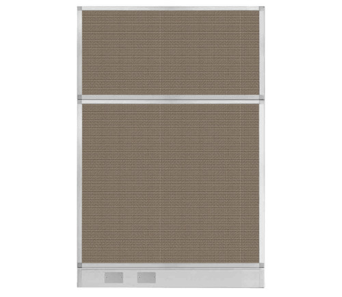 Configurable Acoustic Cubicle Partition Electric Hush Panel 4' x 6' Slate Woven Fabric w/ Electric Channel
