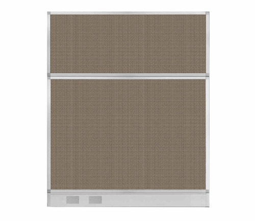 Configurable Acoustic Cubicle Partition Electric Hush Panel 5' x 6' Slate Woven Fabric w/ Electric Channel