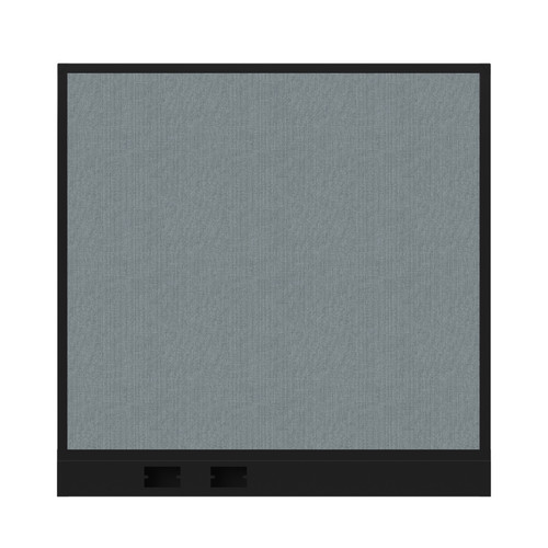 Configurable Acoustic Cubicle Partition Electric Hush Panel 4' x 4' Powder Blue Woven Fabric Black Trim