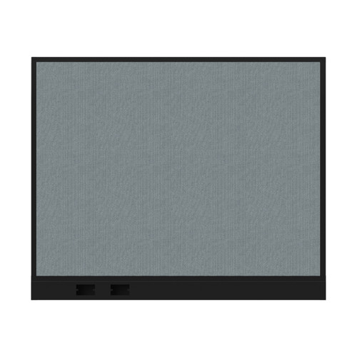 Configurable Acoustic Cubicle Partition Electric Hush Panel 5' x 4' Powder Blue Woven Fabric Black Trim
