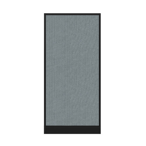 Configurable Acoustic Cubicle Partition Electric Hush Panel 3' x 6' Powder Blue Woven Fabric Black Trim
