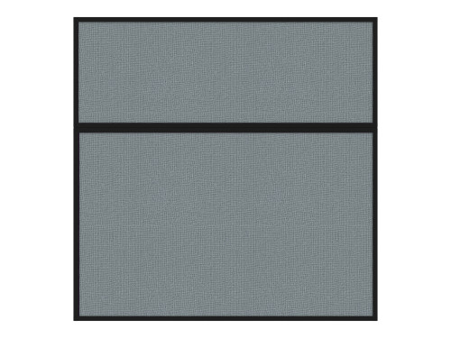 Portable and Acoustic Partition Hush Panel Configurable Cubicle Partition 6' x 6' Powder Blue Woven Fabric Black Trim
