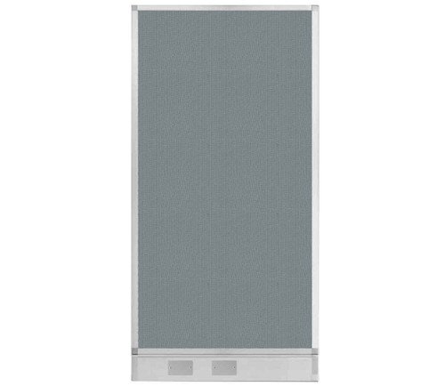 Configurable Acoustic Cubicle Partition Electric Hush Panel 3' x 6' Powder Blue Woven Fabric w/ Electric Channel