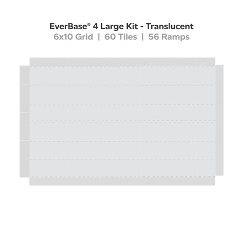 EverBase Kit - Medium duty tiles with ramps, Large Kit, ~20'x33', ~ 646 square feet coverage, translucent color