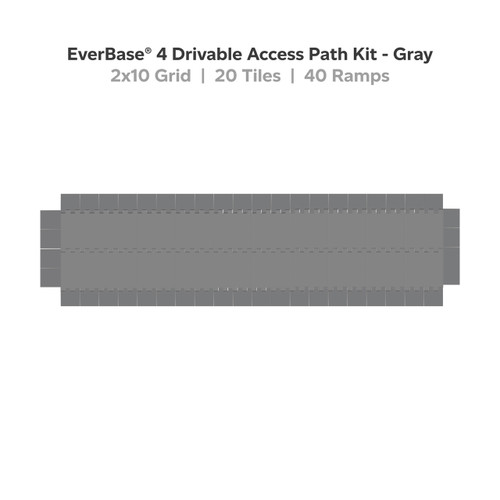 EverBase Kit - Medium duty tiles with ramps, Access Path, ~8'x33', ~ 215 square feet coverage, gray color