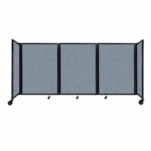 Room Divider 360¨ Folding Portable Partition 8'6" x 4' Powder Blue Fabric