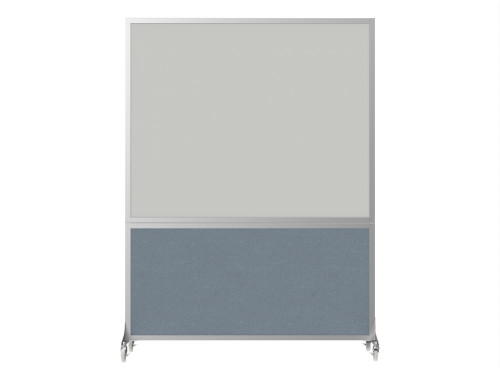 DivideWrite Portable Whiteboard Partition 5' x 6' Steel Blue Fabric - Silver Trim
