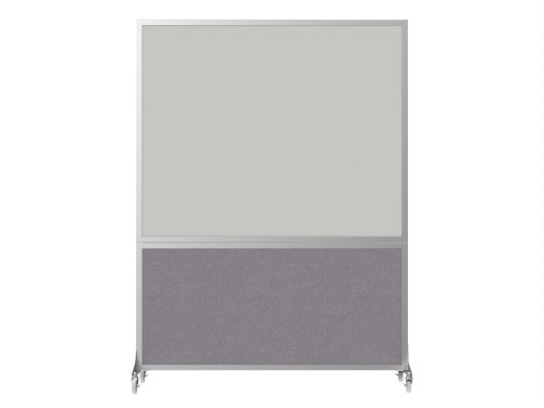 DivideWriteª Portable Whiteboard Partition 5' x 6' Cloud Gray Fabric - Silver Trim
