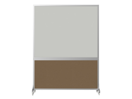 DivideWriteª Portable Whiteboard Partition 5' x 6' Latte Fabric - Silver Trim