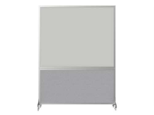 DivideWriteª Portable Whiteboard Partition 5' x 6' Slate Fabric - Silver Trim