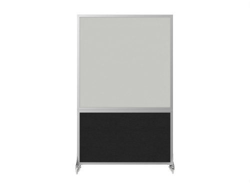 DivideWrite Portable Whiteboard Partition 4' x 6' Black Fabric - Silver Trim