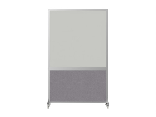 DivideWrite Portable Whiteboard Partition 4' x 6' Cloud Gray Fabric - Silver Trim