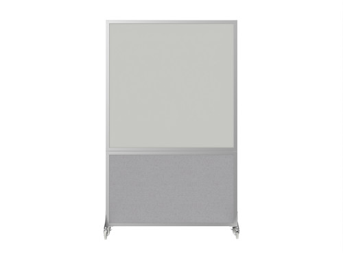 DivideWriteª Portable Whiteboard Partition 4' x 6' Slate Fabric - Silver Trim