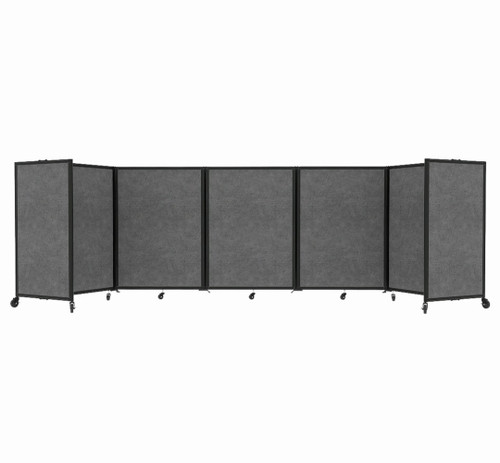 Room Divider 360 Folding Portable Partition 14' x 4' Classic Gray Fabric