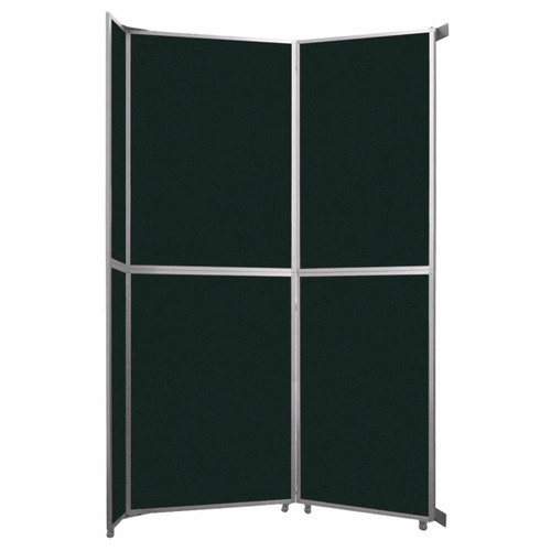 Operable Wall Folding Room Divider 7'11" x 12'3" Forest Green Fabric - Silver Trim