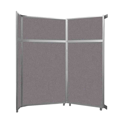 Operable Wall Folding Room Divider 7'11" x 8'5-1/4" Speckled Gray Fabric - Silver Trim