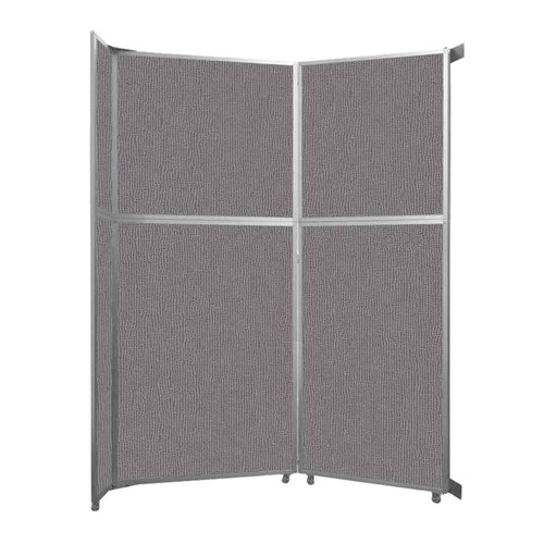 Operable Wall Folding Room Divider 7'11" x 10'3/4" Speckled Gray Fabric - Silver Trim