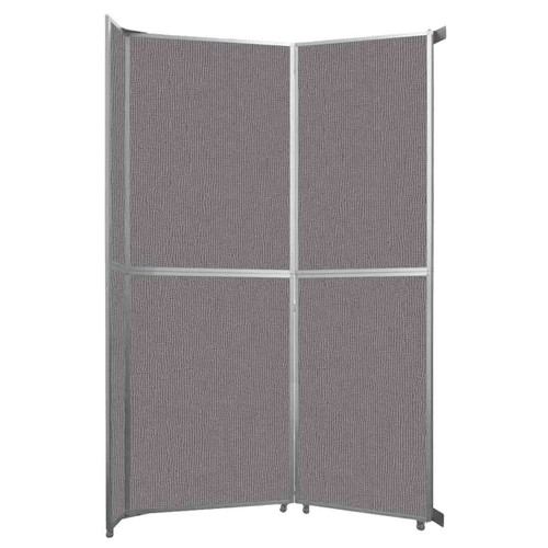 Operable Wall Folding Room Divider 7'11" x 12'3" Speckled Gray Fabric - Silver Trim