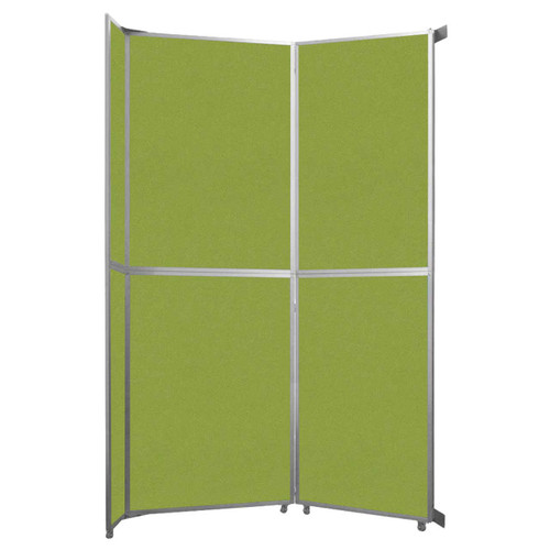 Operable Wall™ Folding Room Divider 7'11" x 12'3" Lime Green Fabric - Silver Trim