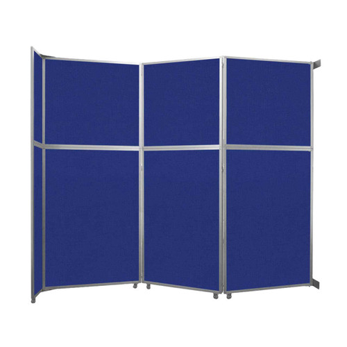 Operable Wall™ Folding Room Divider 11'9" x 10'3/4" Royal Blue Fabric - Silver Trim