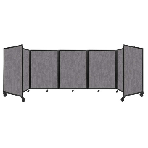 Room Divider 360 Folding Portable Partition 14' x 4' Speckled Gray Fabric