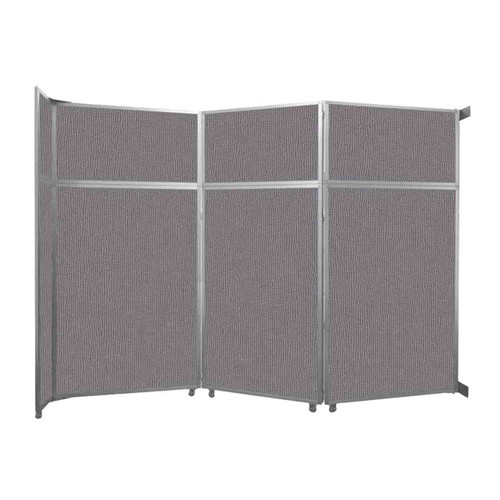 Operable Wall Folding Room Divider 11'9" x 8'5-1/4" Speckled Gray Fabric - Silver Trim