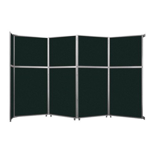 Operable Wall Folding Room Divider 15'7" x 10'3/4" Forest Green Fabric - Silver Trim